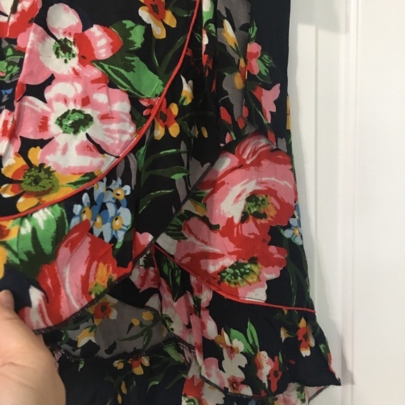 NWT Free People Navy Floral Wrapped Skirt - Picture 4 of 8